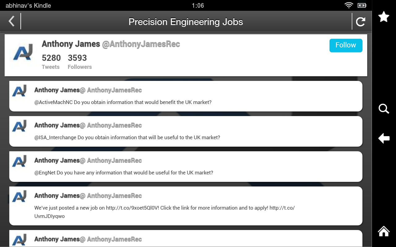 Precision Engineering Jobs App on the Amazon Appstore