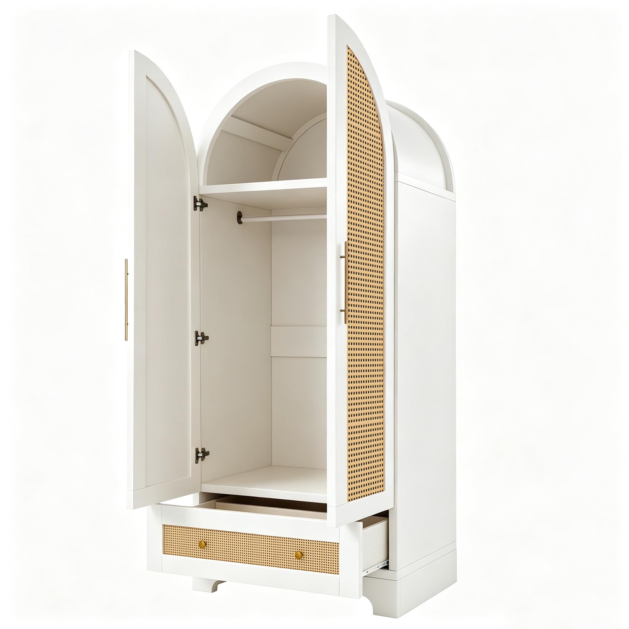 Kleiderschrank, Doppeltüren-Design, Weiß