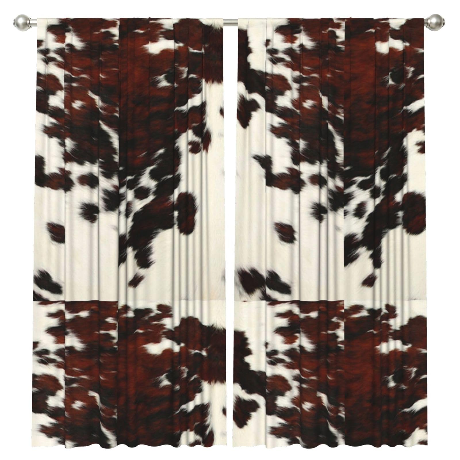 InOmak Cow Spots, 2 Panels Window Curtains 52 x 84 Inch Blackout Curtains for Living Room Bedroom