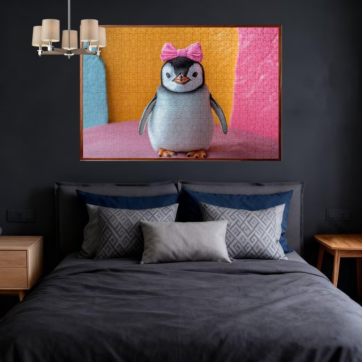 Puzzle ze zwierzętami, dla dorosłych, 1000 elementów, dla dorosłych, pingwin, 75 x 50 cm, klasyczne gry edukacyjne, dekompresja, wymagająca gra dla rodzin, piękna dekoracja domu, prezenty dla mężczyzn