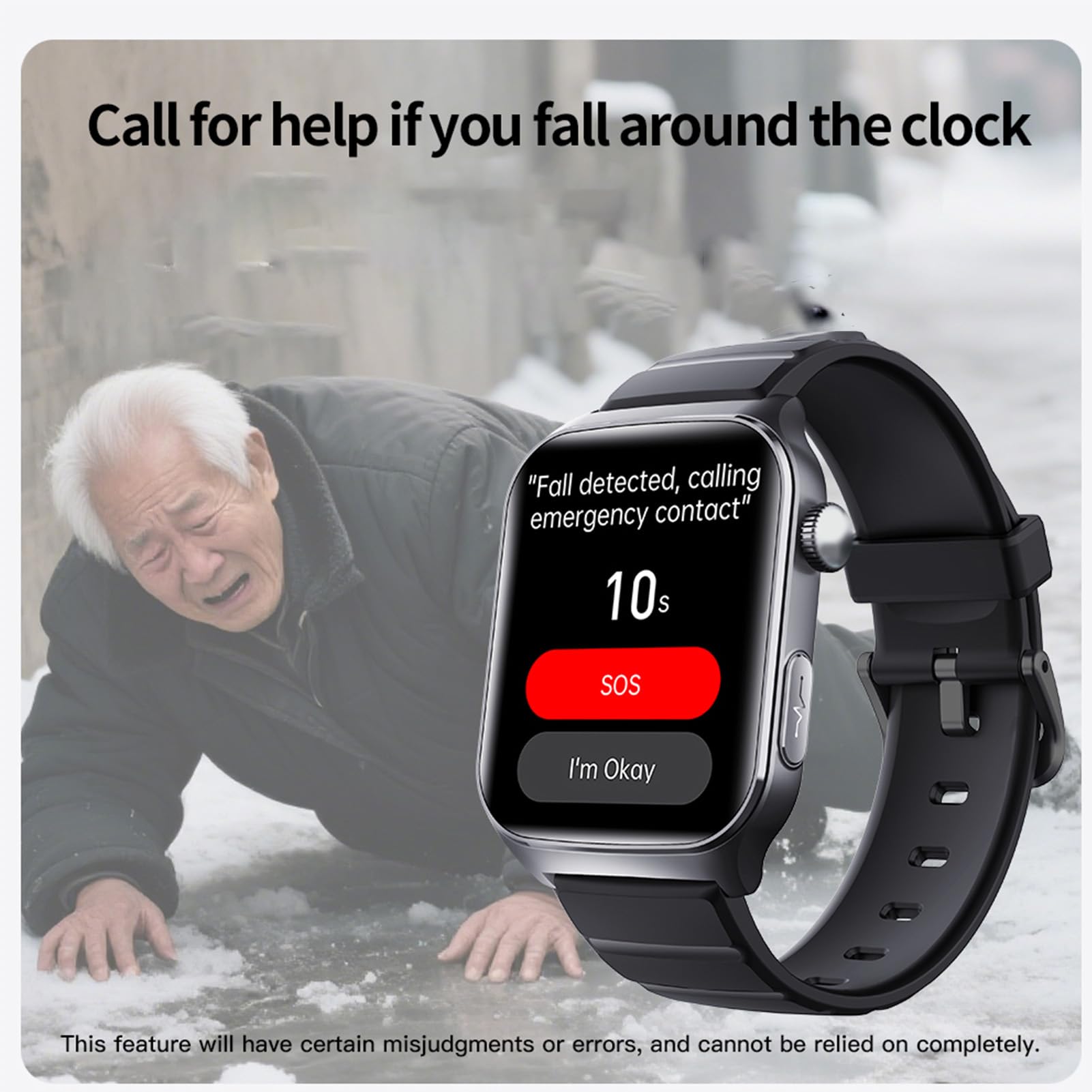 findtime Orologio connesso per anziani con rilevamento di caduta e chiamata di emergenza per autonomia e serenità