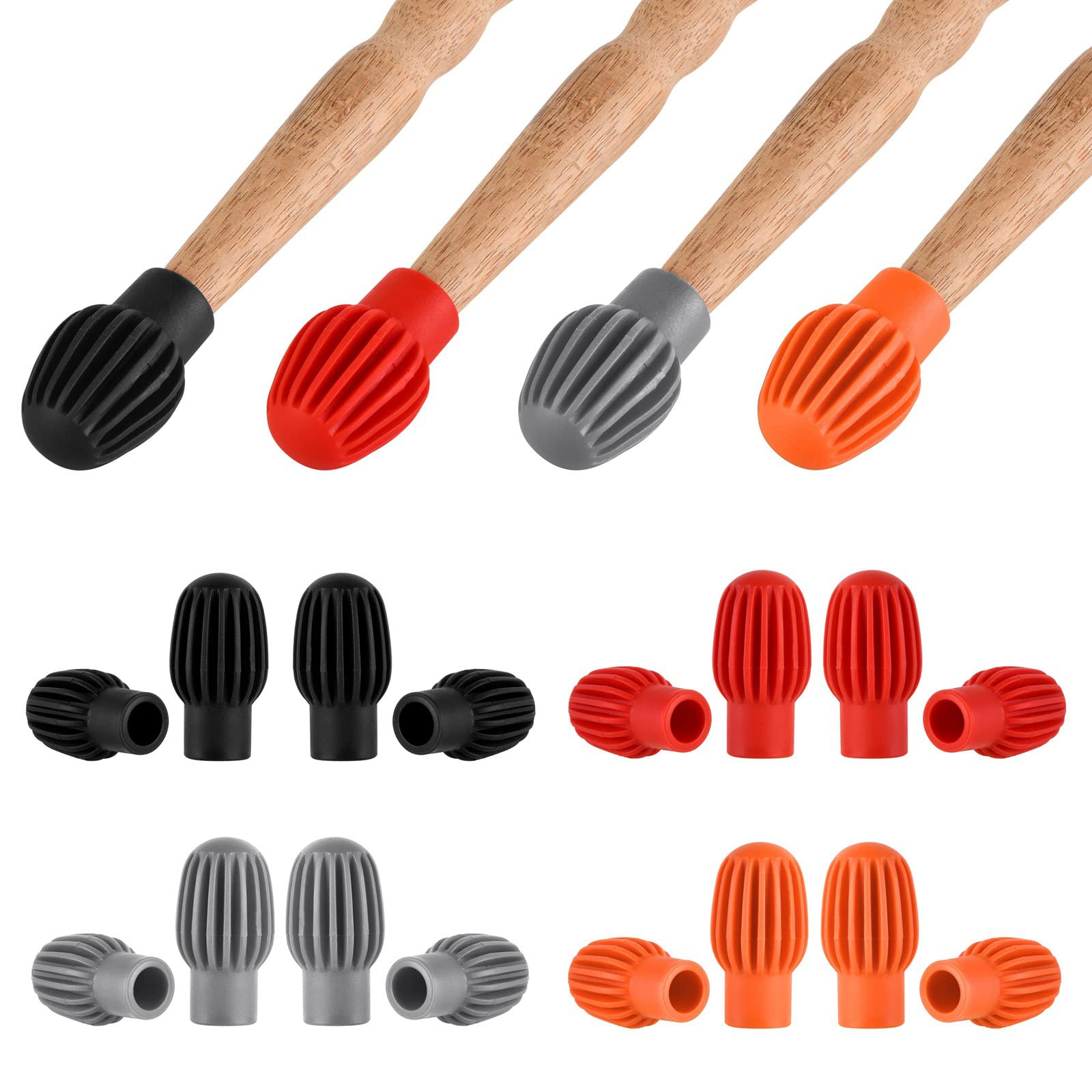 2 Pieces/Set Drum Mute Drumstick Practice Tips Musical Instruments Accessories Silicone Drum Mute Cover-Cap For Players 2x/set Drumstick Practice Tips Drum Mute Silicone Drum Dampener For Drumsticks