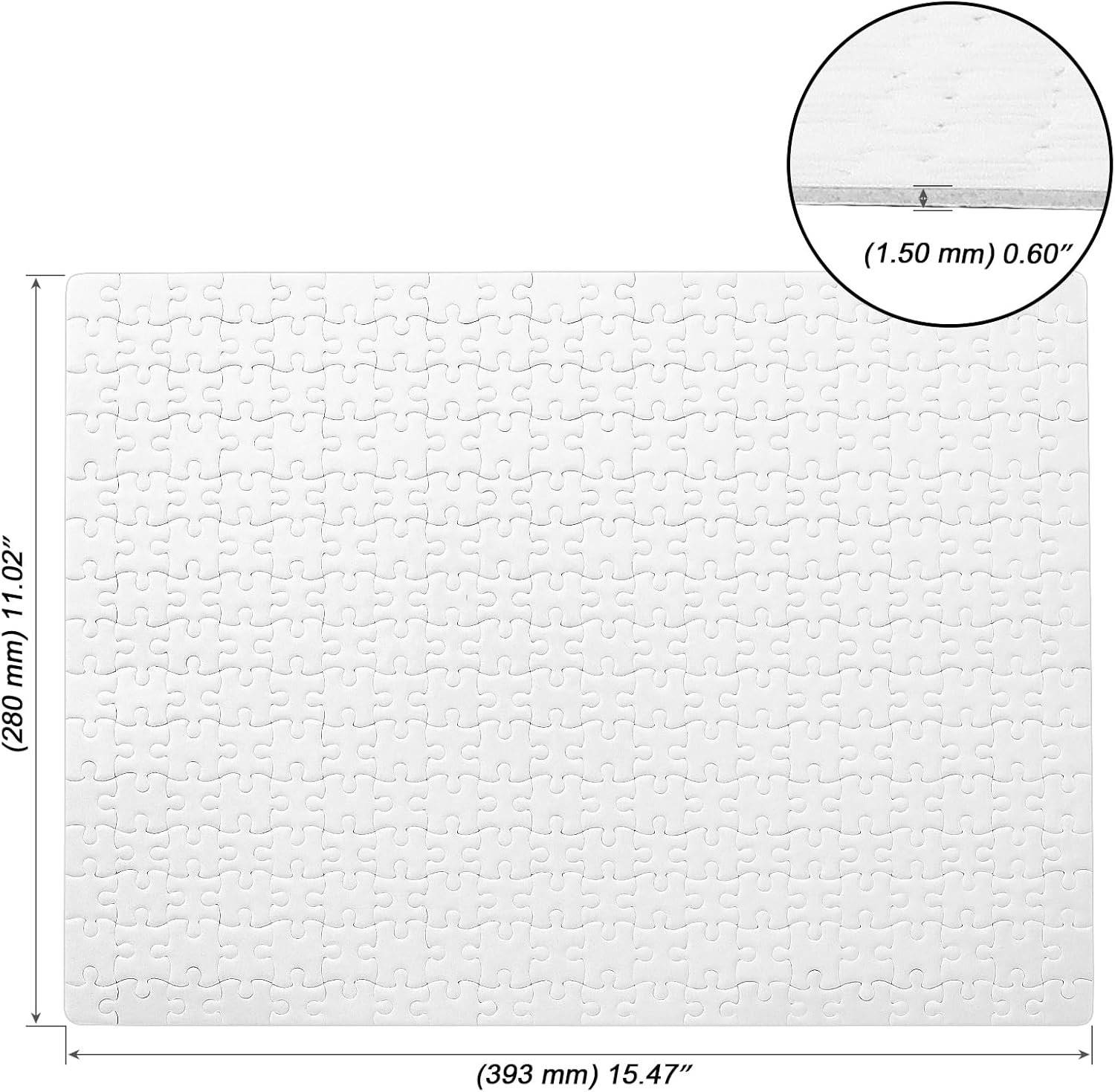 MOUYAT 15 Sheets 4500 Pieces Sublimation Blank Puzzle Jigsaw Puzzles, White DIY Heat Press Blank Puzzle for Sublimation, Weeding Invite, Decorating, Crafts Projects - Image 2