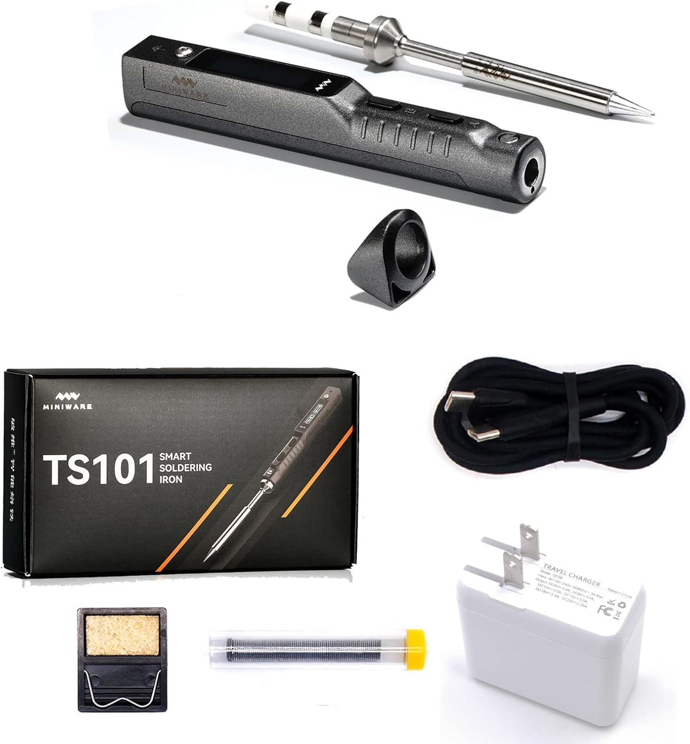 TS101 Soldering Iron Kit,Mini Solder Iron Tip BC2 Welding Tool 65W Fast