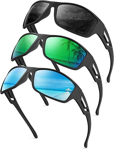 KALIYADI Sunglasses-Men Polarized Sports Sun-glasses: Mens Sun Glasses Polarized UV400 Protection Driving Running Cycling