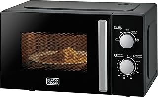 Black & Decker Solo Microwave Oven, 20 Litres,700W, 5 Power levels,Defrost Function and 35 minutes timer,255mm Glass Turntable,Uniform Cooking,Easy Clean Cavity,Black-MZ2005P-B5
