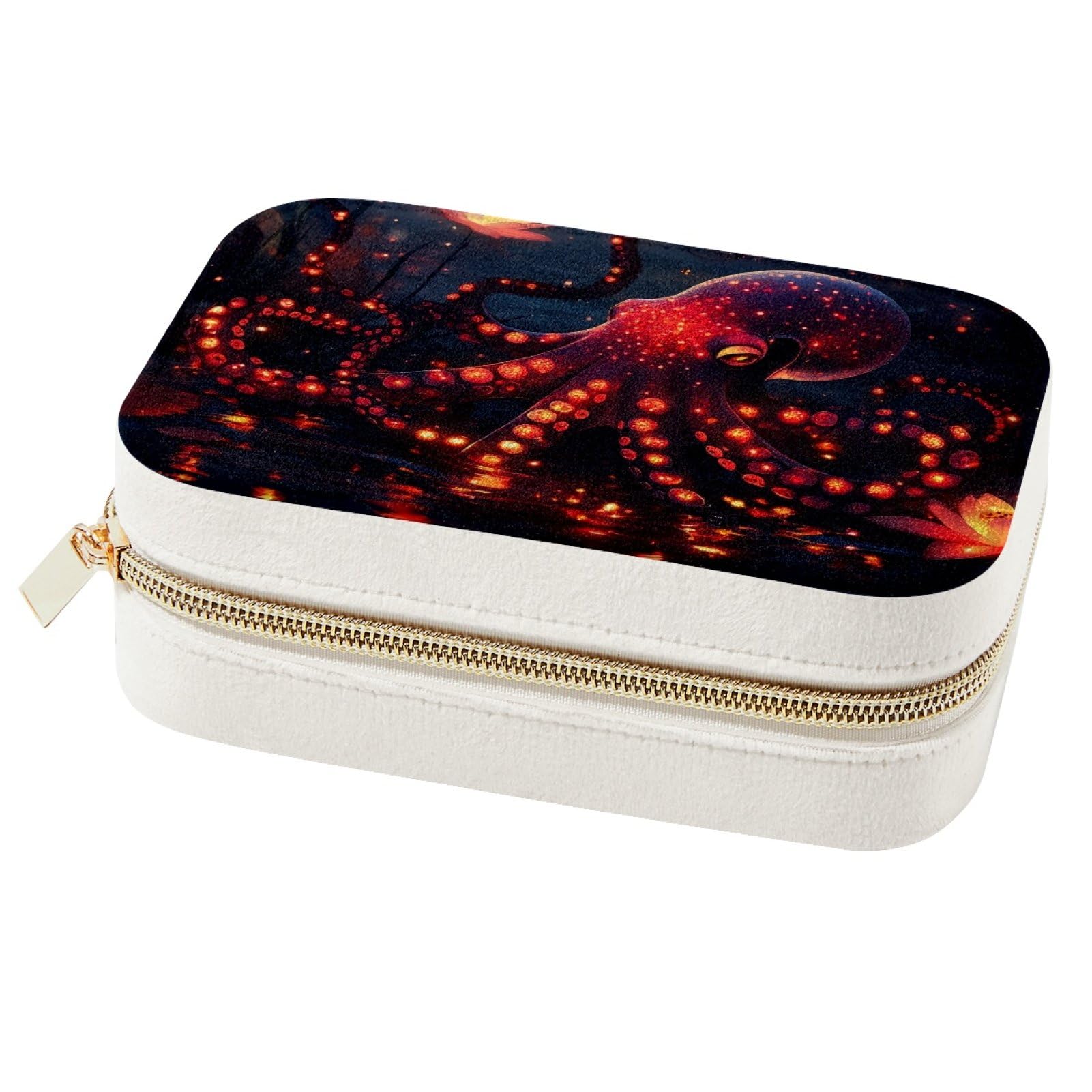 Organiseur de bijoux de voyage pieuvre rouge pour vos vacances d'été