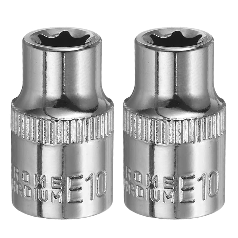 Soquete E-Torx E10 com Encaixe de 3/8 pol. em Aço Cromo-Vanádio HARFINGTON, 30 mm, 2 peças