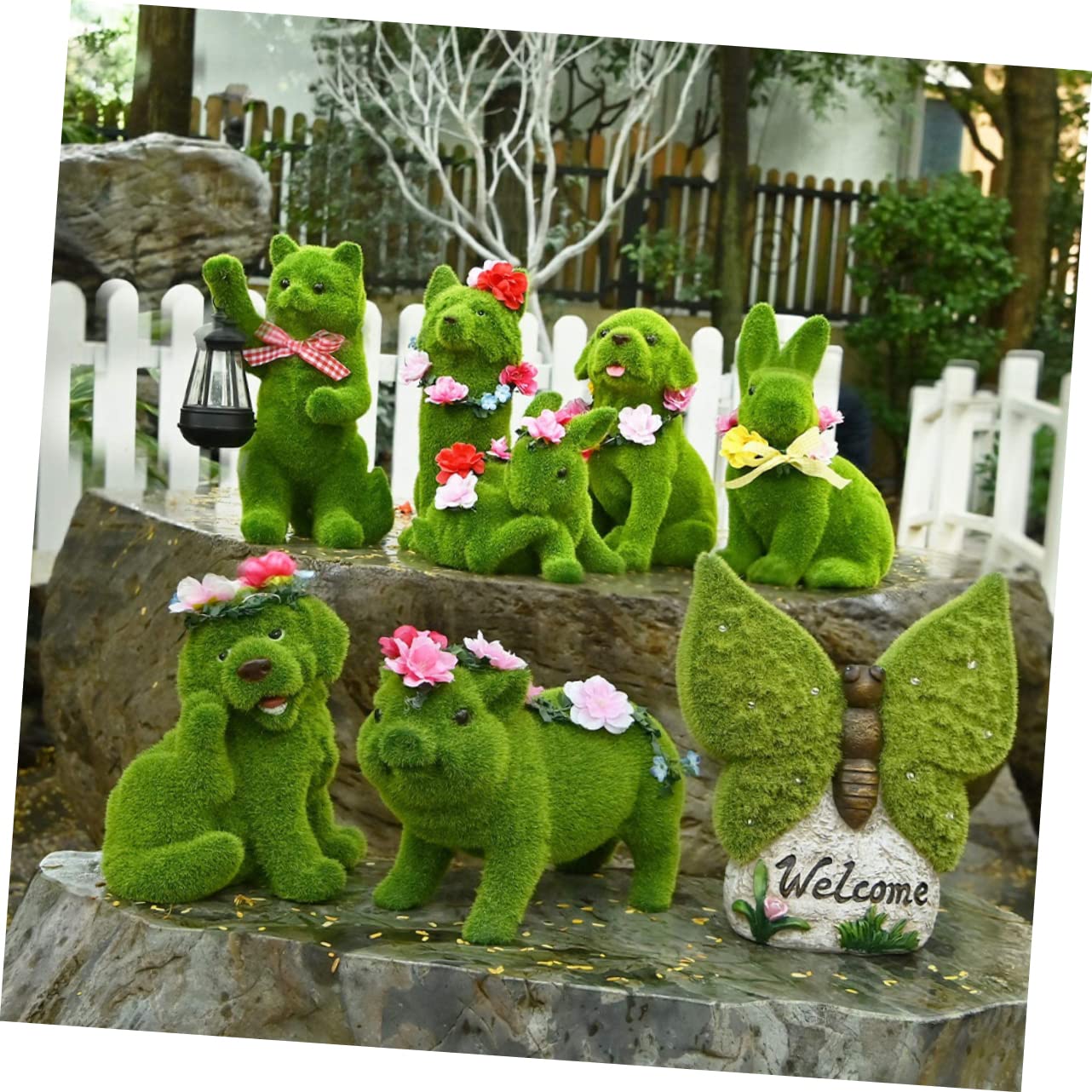 MAGICLULU 4 Pack Artificial Moss Decor Balls for Planters DIY Landscape Poles Rug Decoration