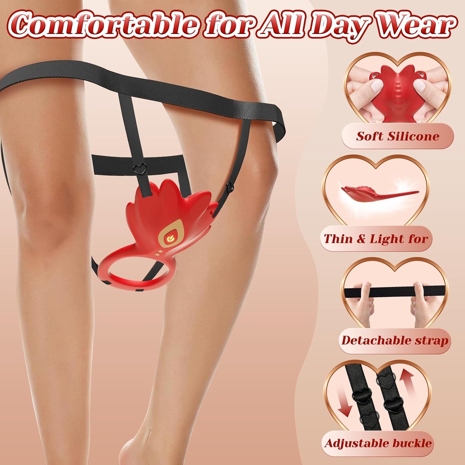 Couples Sex Toys Wearable Vibrator - Vibrating Panties for Women Men with 9 Vibrations Modes, Clitoral Stimulator BDSM Vibrating Cock Ring Remote Control Vibrator Adult Sex Toy