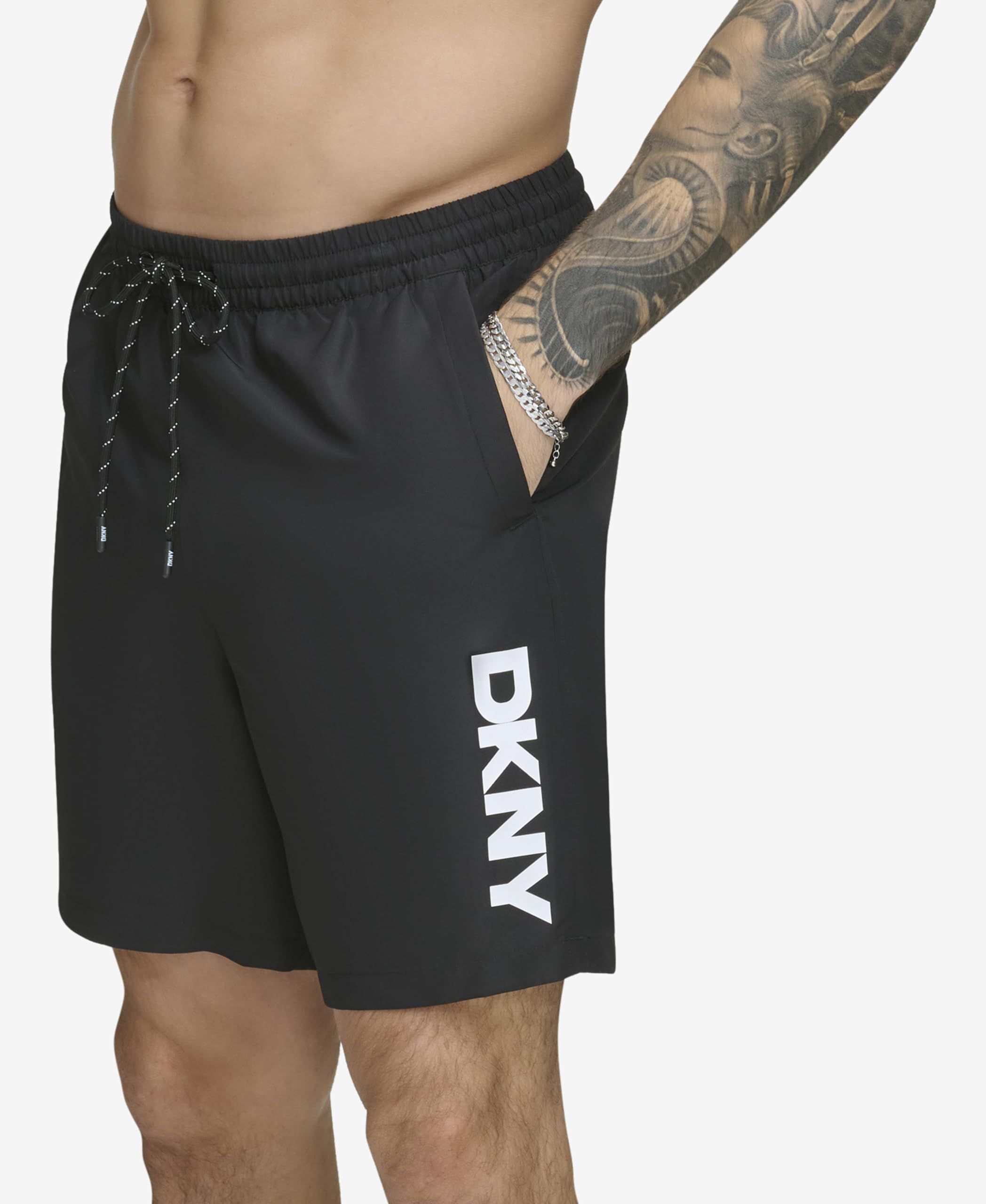DKNY Stretch Quick Dry Volley UPF 40+ Protection Swim Trunk Bañador para Hombre Hombre (Pack de 1)