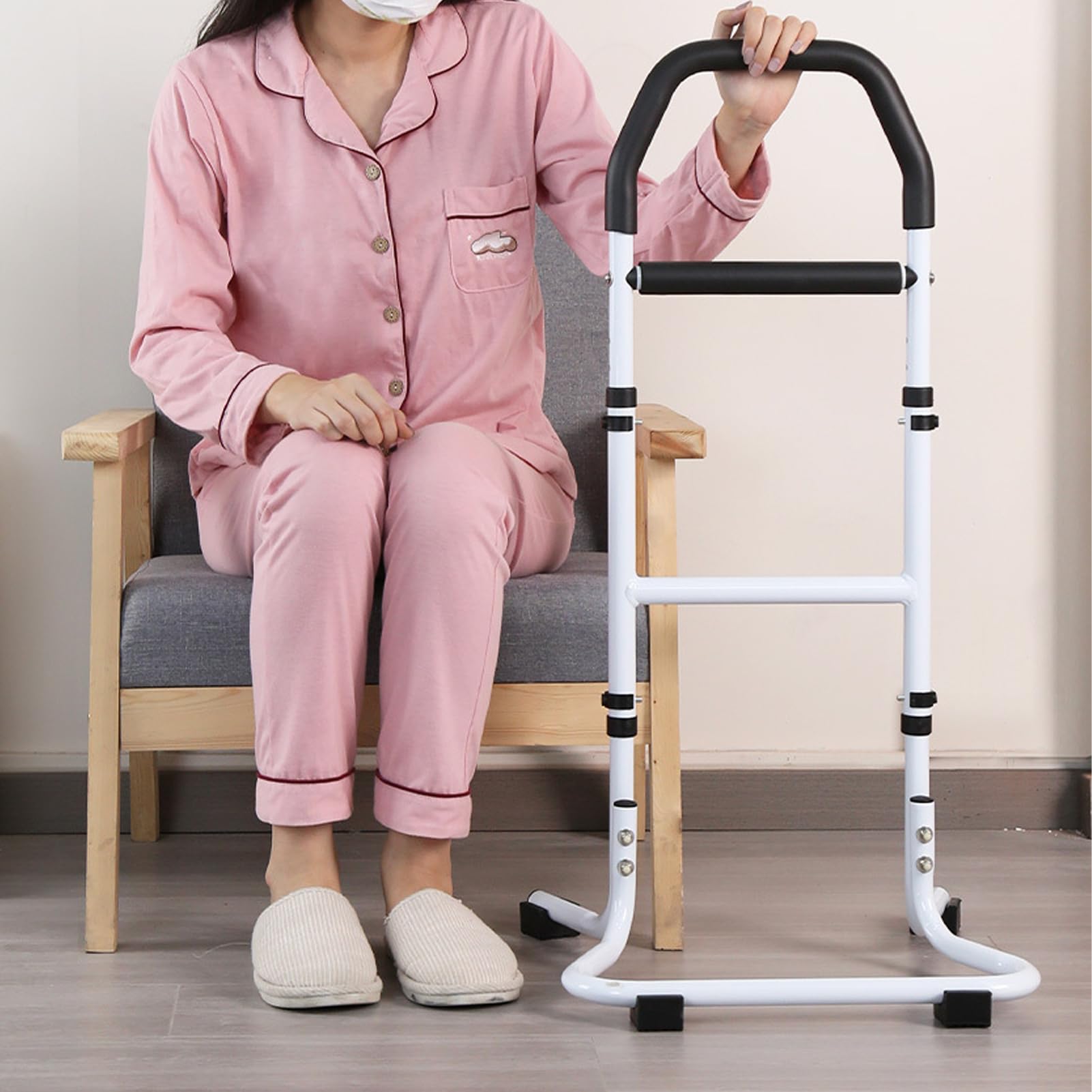 TOPINCN Urządzenie Wspomagające Wstawanie Uchwyt Wspomagający łóżko dla Osób Starszych Bez Wiertarki Poręcz Zabezpieczająca do Toalety dla Seniorów Kobiety w Ciąży z antypoślizgową