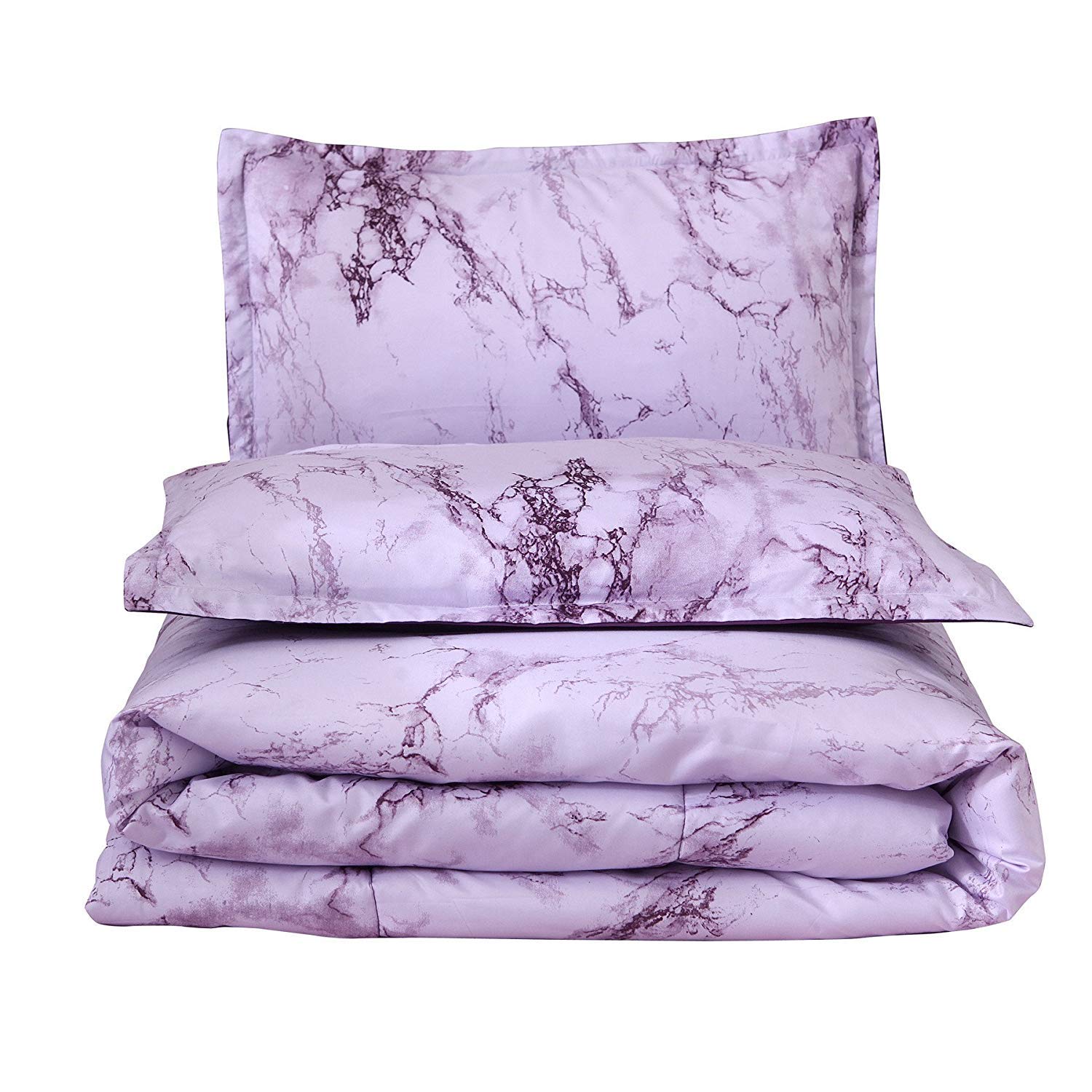 A Nice Night Purple Marble Design Quilt 