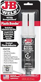 J-B Weld 50139 Plastic Bonder Body Panel Adhesive and Gap Filler Syringe - Black - 25 ml