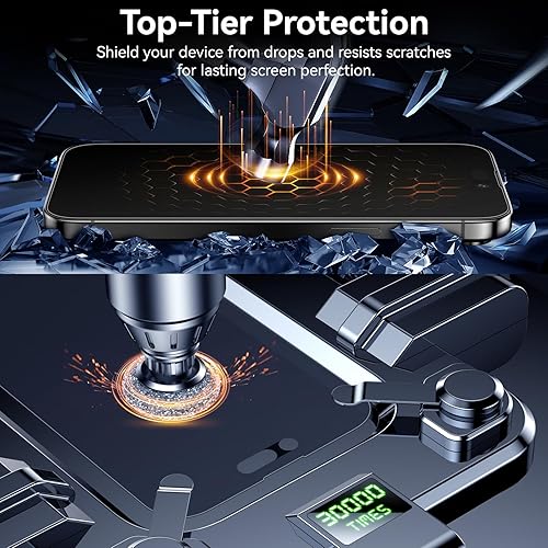 Vista 6 de Esanik 2 Pack Protector de Pantalla de Vidrio Mate de Privacidad para iPhone 14 Pro Antirreflejo y Antiespía, Antirreflejante, Suave como la Seda