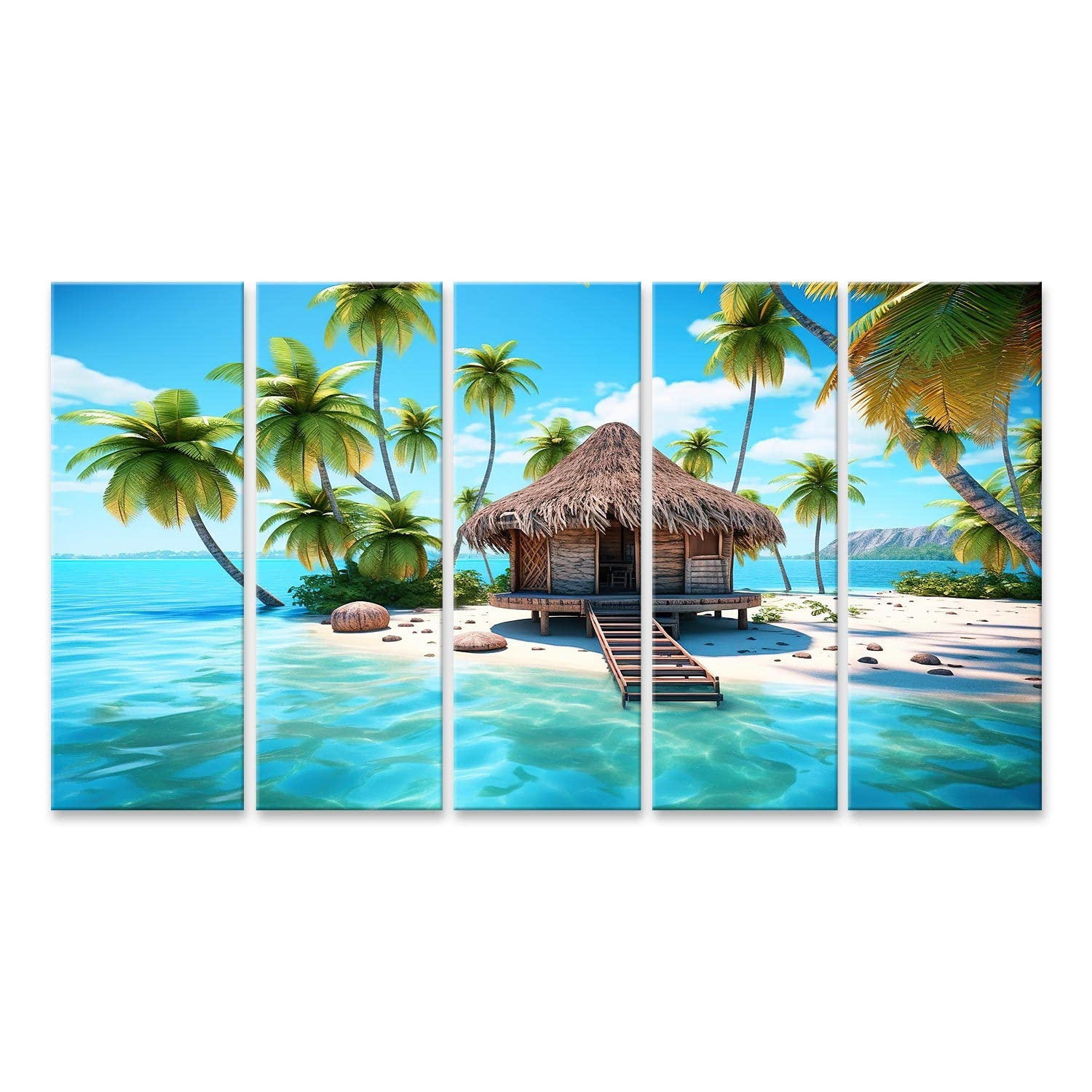 Tableau sur toile île tropicale pour illuminer une pièce sombre et sans fenêtre