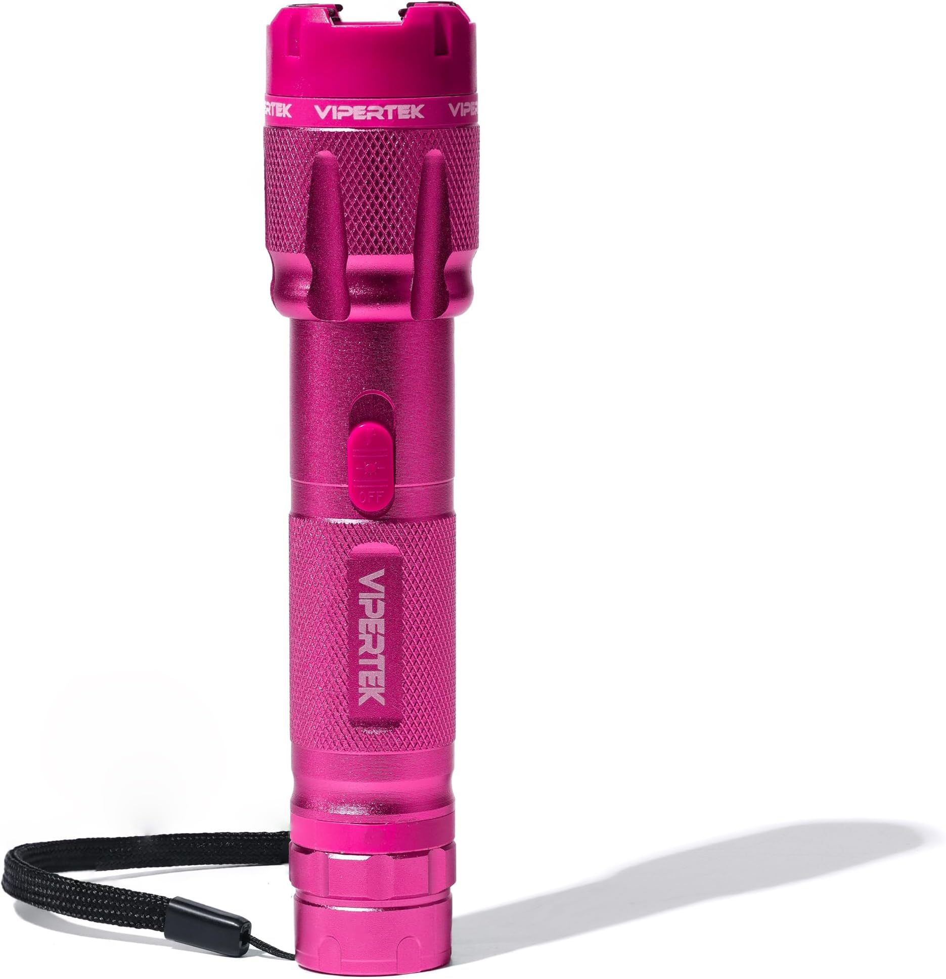 VTS-T03 Aluminum Stun Gun for Self Defense Rechargeable with LED Flashlight, Pink