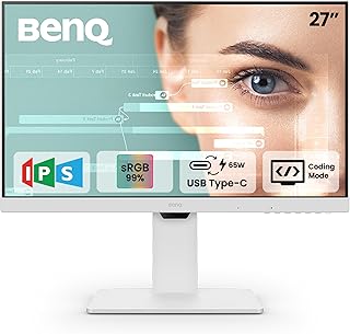 BenQ GW2786TC 27" IPS 100Hz Full HD Coding Monitor |USB-C(65W PD)| Daisy Chain| 99% sRGB| Coding Mode| Height Adjust|HDMI| DP| USB Hub| 2Wx2 Speakers| Eye Care| Noise Cancelling Microphone (White)