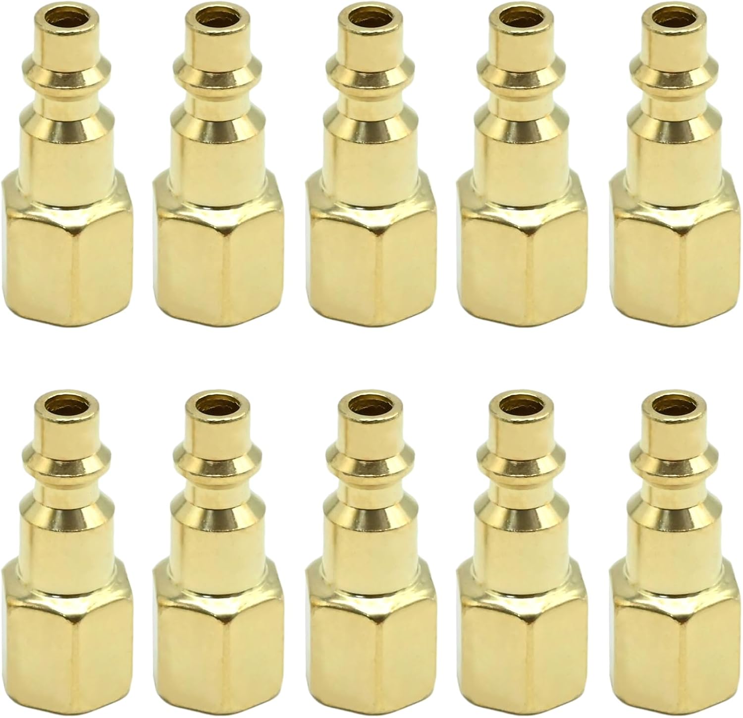 10 Pcs Brass 1/4-Inch NPT Male Industrial Air Hose Quick Connect Adapter, Air Coupler and Plug Kit, Air Compressor Fittings (20PM+20PF)