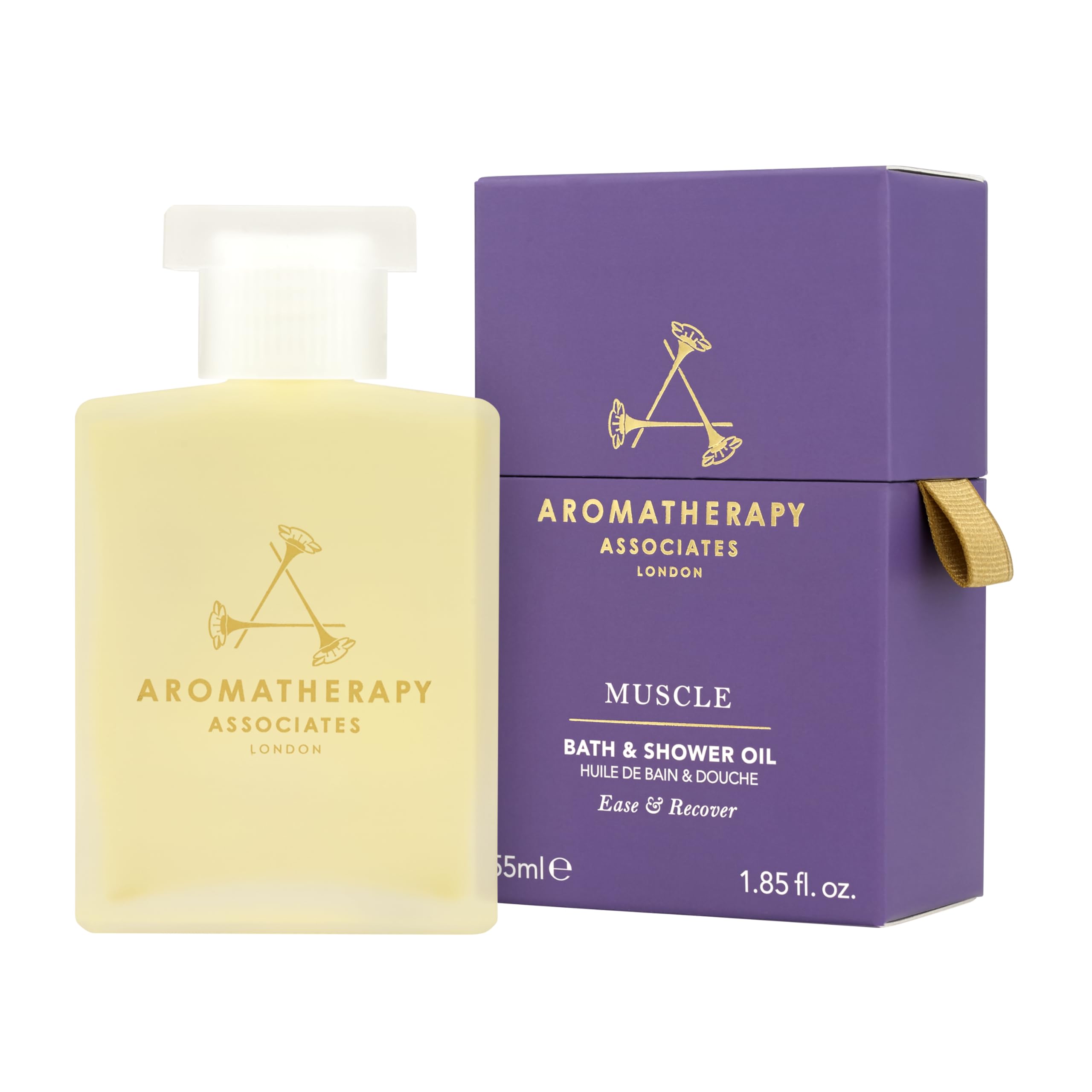 Aromatherapy Associates Bade- und Duschöl, Luxus-Spa, natürliches Bad, Badeöl, vegan, tierversuchsfrei, umweltfreundlich (De-Stress-Muskelbad- und Duschöl, 55 ml)