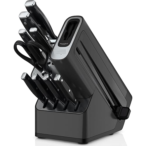 Ninja Foodi NeverDull 10 Piece (model 12010) Essential Knife System with Built In Sharpener, Sharp Precision, Comfortable Grip, Stainless Steel, Compact