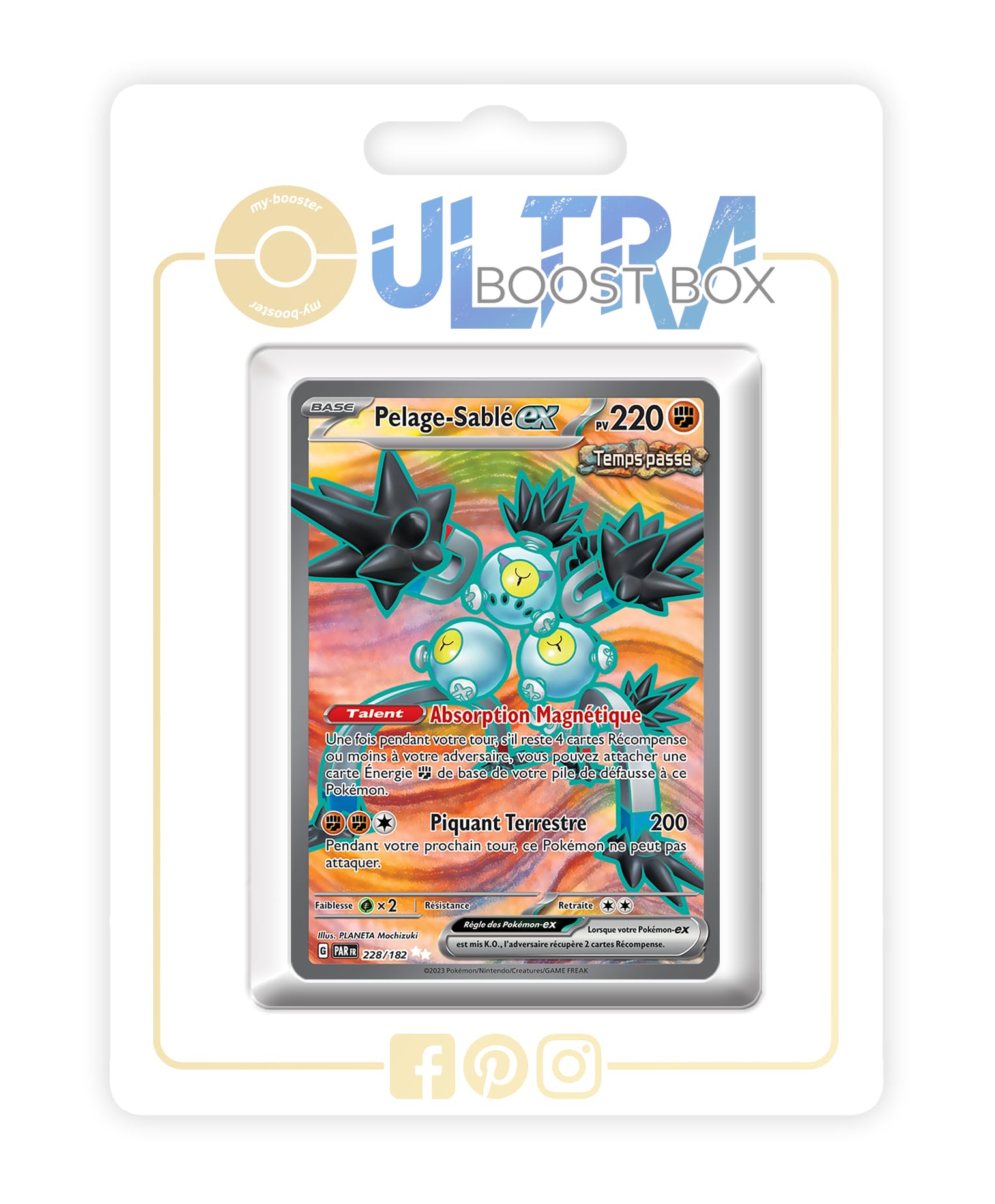 Pelage-Sablé ex (Sandy Shocks ex) 228/182 Ancient Shiny Full Art - my-booster X Écarlate et Violet 4 - Faille Paradoxe Box of 10 Pokemon French Cards