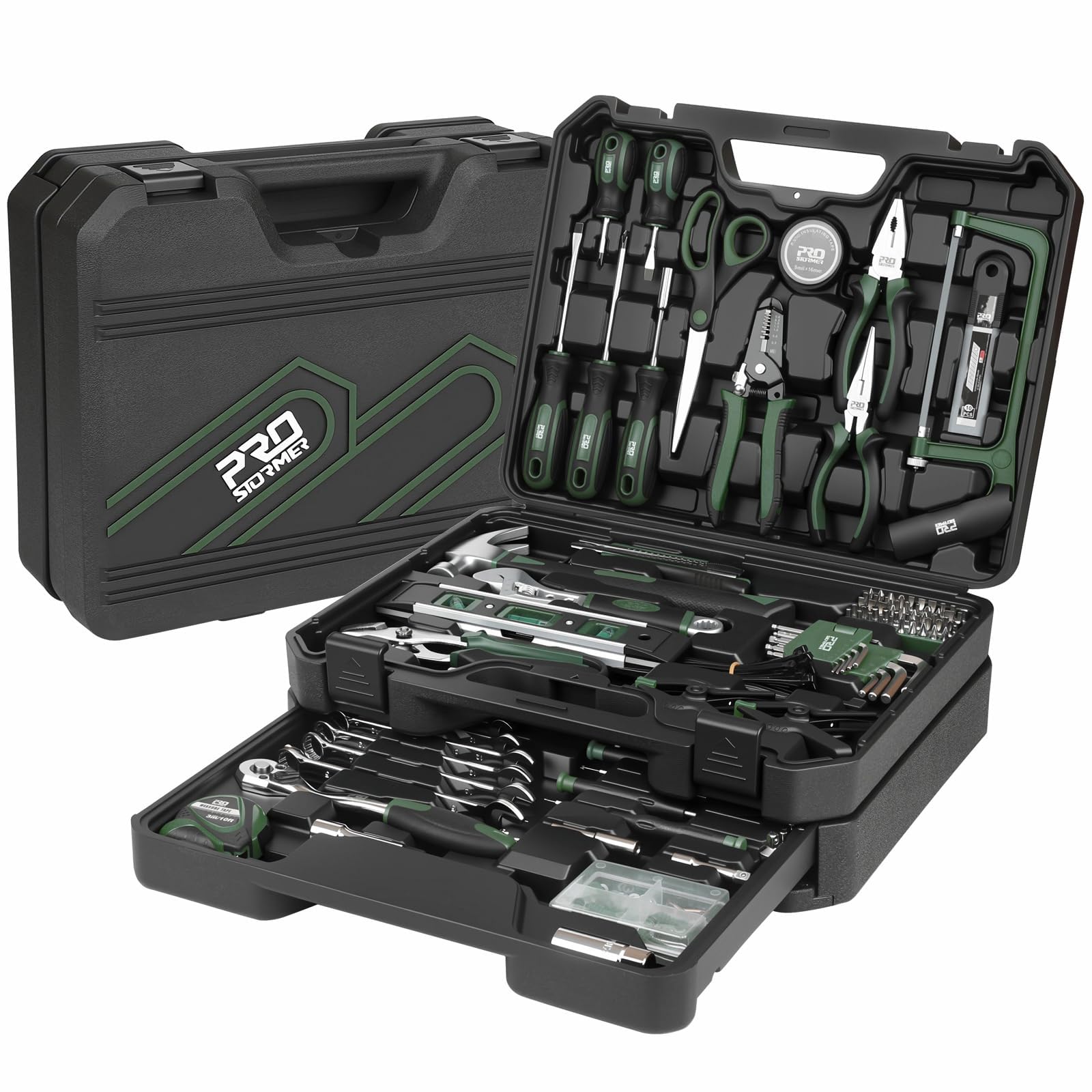 Prostormer 269-Piece Tool Set in its green and black case.