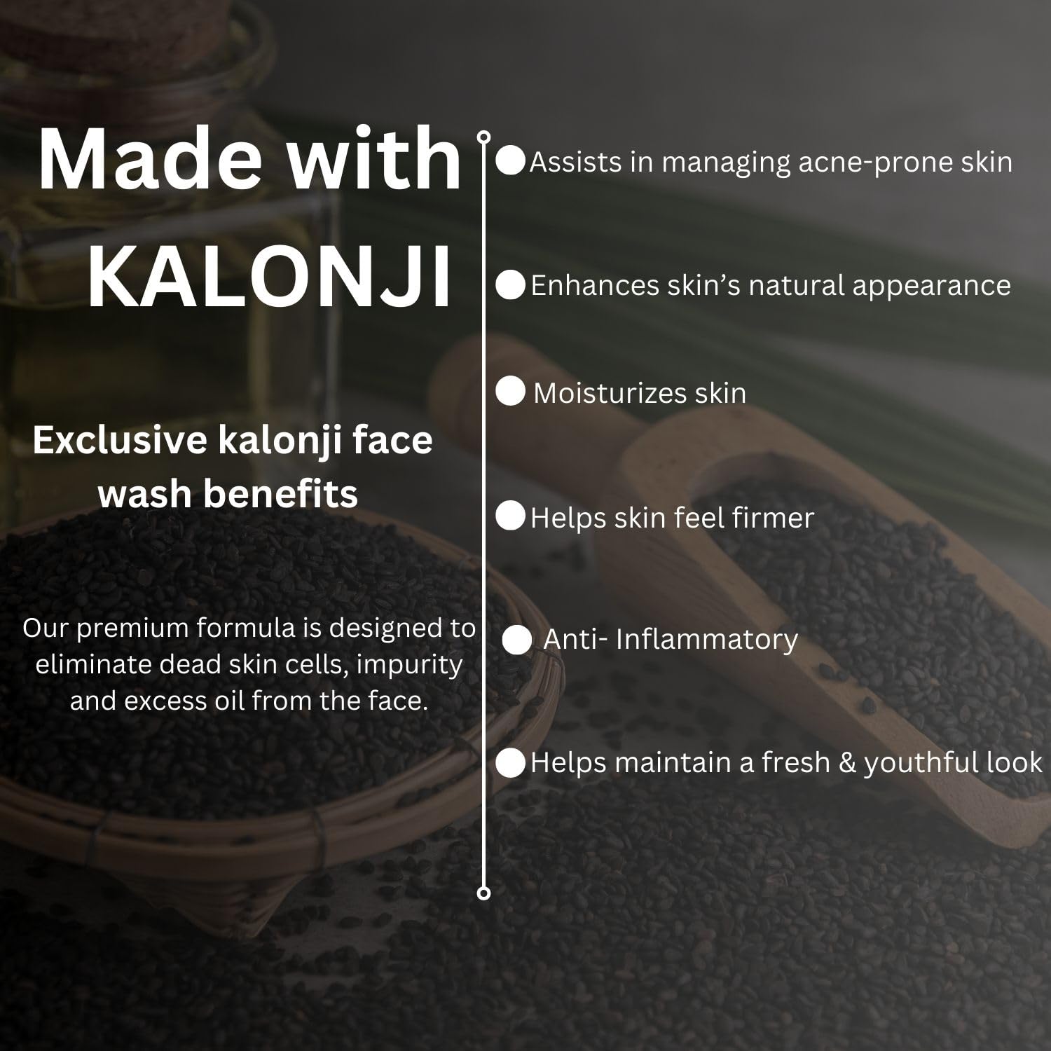Hakim Suleman's Kalonji Face wash for Tan Removal Face Cleanser for Men & Women | Normal, Combination or Oily Skin | Gently Exfoliates & Evens Tone | Natural & Ayurvedic facewash | 200ml Hakim Suleman's Kalonji Face wash for Tan Removal Face Cleanser for Men & Women | Normal, Combination or Oily Skin | Gently Exfoliates & Evens Tone | Natural & Ayurvedic facewash | 200ml