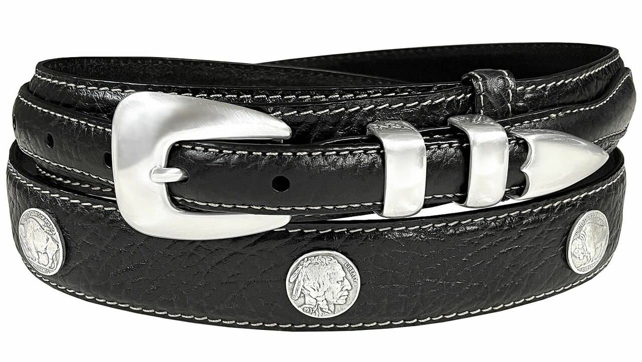 Belts.com Genuine Leather Western Ranger Belt 1-3/8"(35mm) Taper to 3/4"(19mm) Wide, Multiple Choices