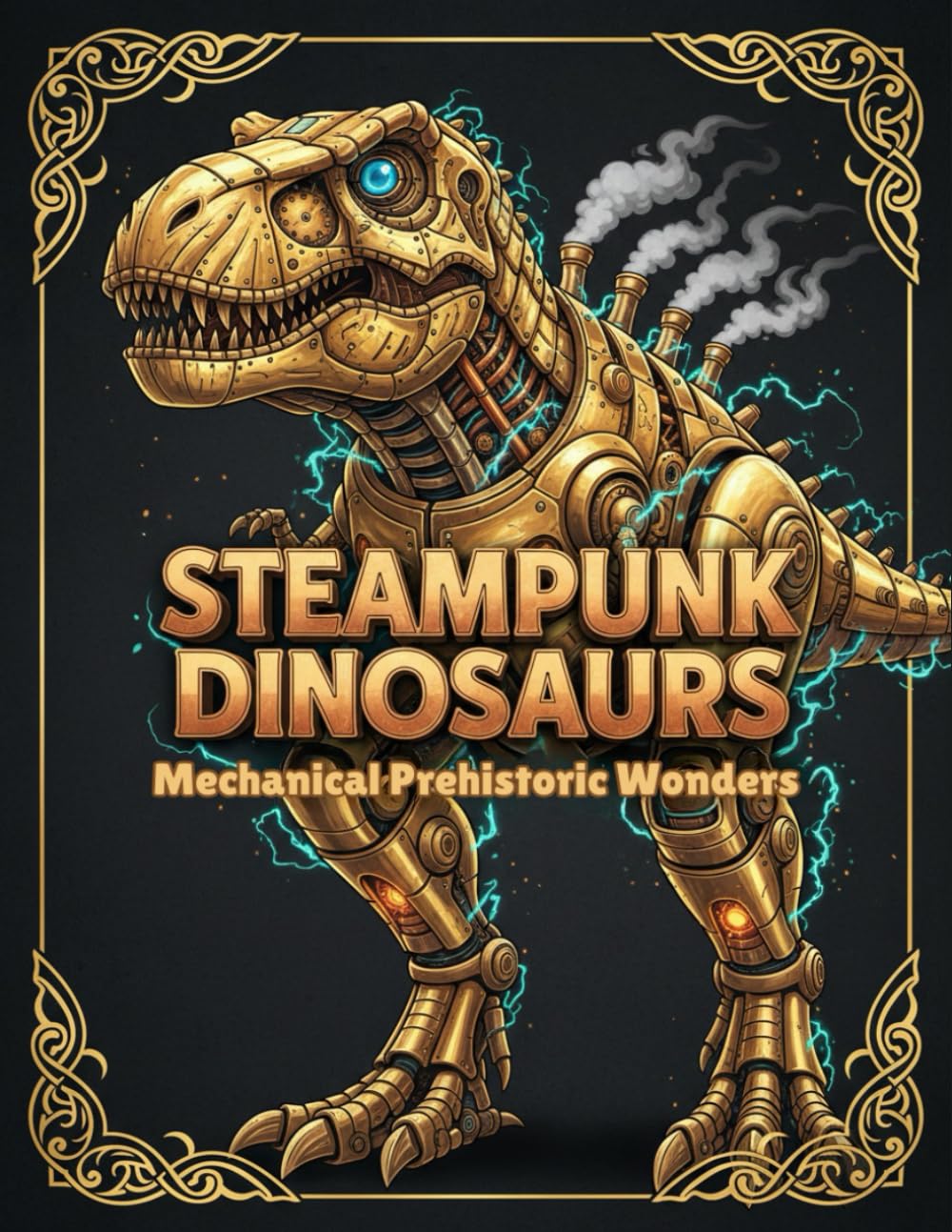 Steampunk Dinosaurs: Mechanical Prehistoric Wonders: Adult Coloring Book Featuring Victorian Sci-Fi Dragons, Gear-Driven Beasts, and Industrial Era Reptiles