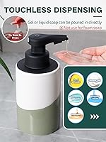 Vista 4 de BosilunLife Automatic Soap Dispenser Ceramic Hand Free Soap Dispenser with Waterproof Pump Rechargeable Smart Electric Soap Lotion Dispenser