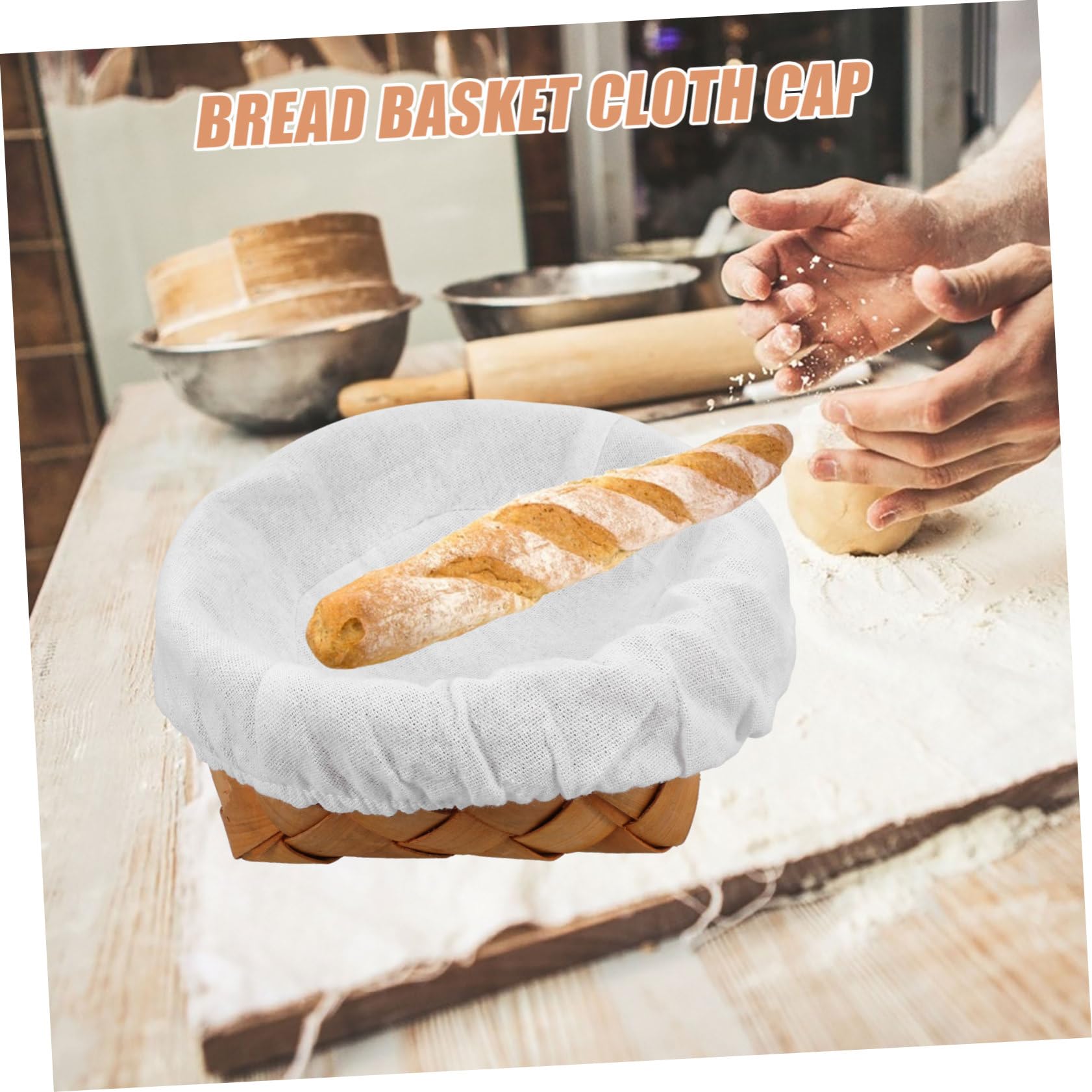 Amosfun 10 Stk Gärkorb-stoffabdeckung Stangenbrot Körbe Backzubehör Für Sauerteig Geräte Backtucheinlage Küchenutensilien Korb Tuch Sauerteig-abdecktuch Weiß Bettwäsche Aus Baumwolle