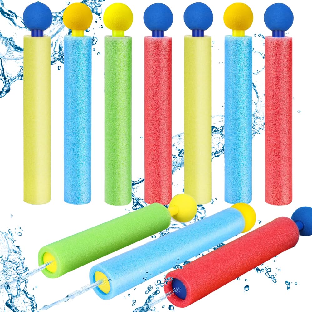 SKIKHN Water Pistols, 10 Pcs Foam Water Squirter,Water Guns for Kids Adults,Water Squirter Toys,Waters Fight Equipment,Outdoor Swimming Pool Toys for Toddlers Summer Outside Garden Beach Party Favors