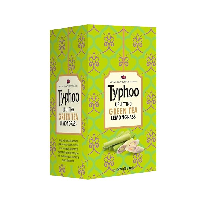 Typhoo Uplifting Lemon Grass Green Tea Bags (25 Tea Bags)