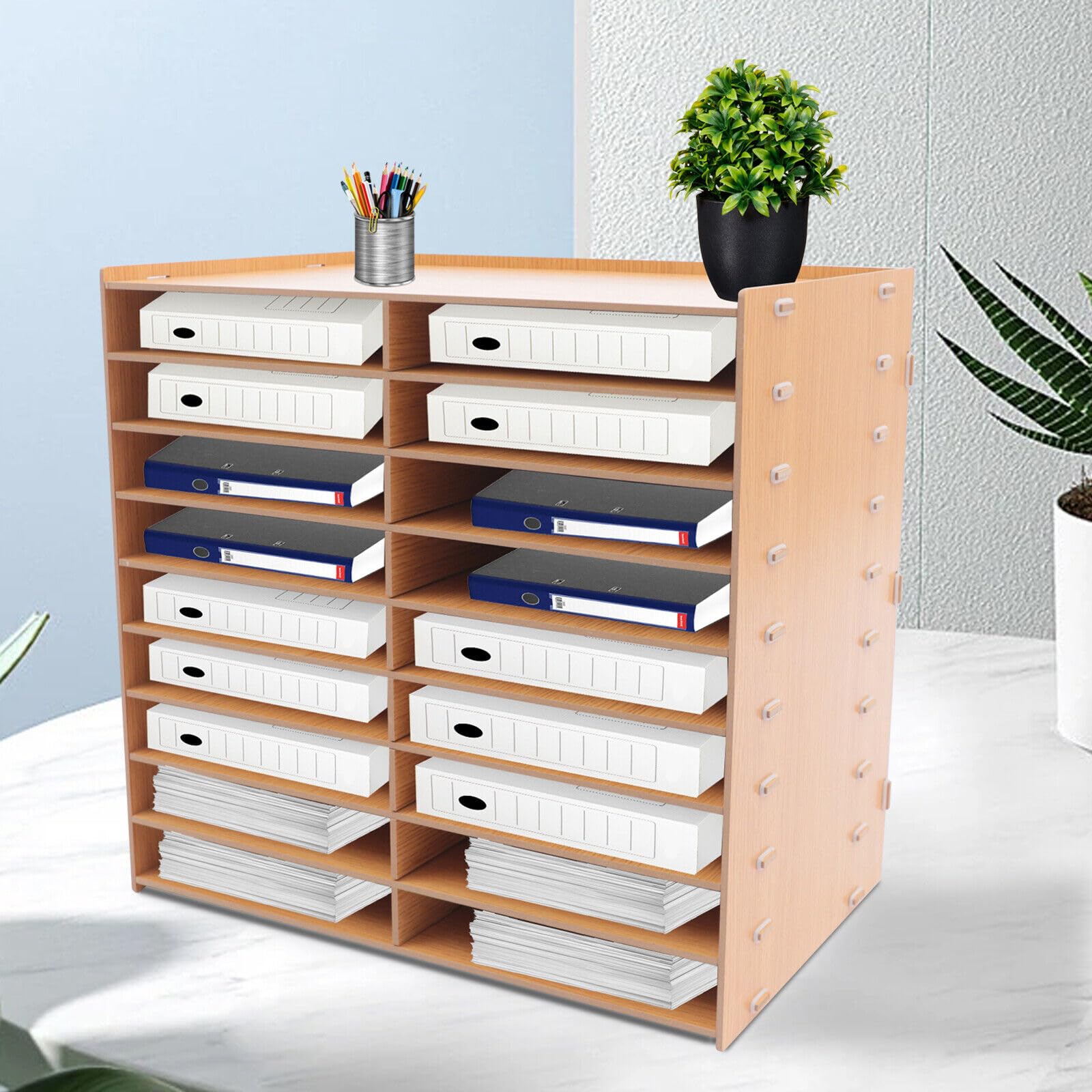 Organiseur de bureau à 9 niveaux, porte-documents, organiseur de documents, organiseur de documents, organisateur de documents, organisateur de documents, pour bureau, école, maison, 51,8 x 49