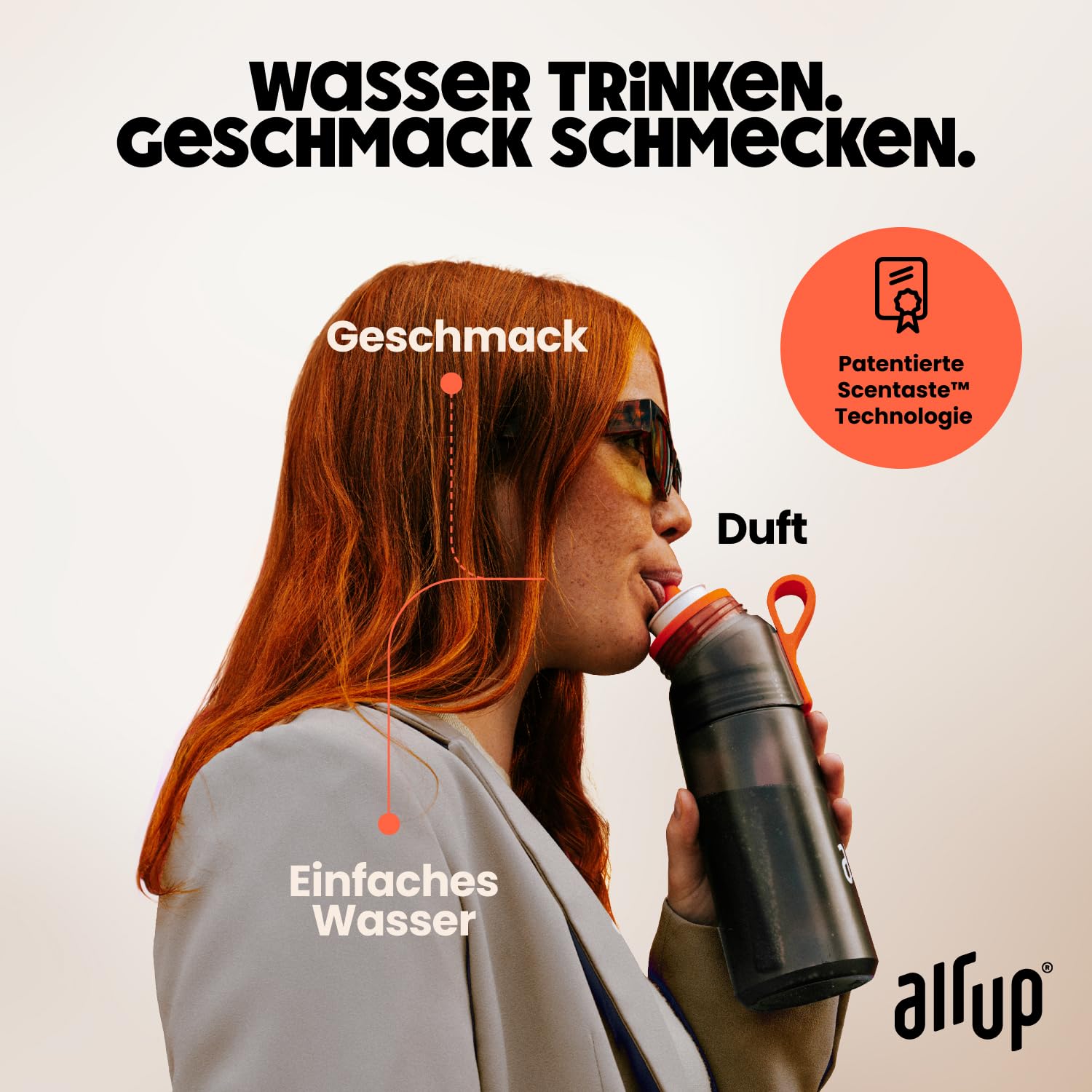 air up Flasche Twist Pro Starter Set Original, inkl Pods in 5 Geschmacksrichtungen 1l Trinkflasche mit Geschmack, zuckerfrei I auslaufsicher, spülmaschinenfest & BPA frei I in Charcoal Grey