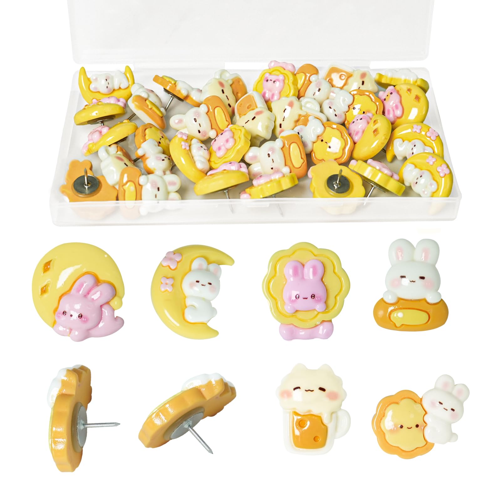 Amazon.co.jp: ウサギのプッシュピン 30個 かわいいウサギ 画鋲