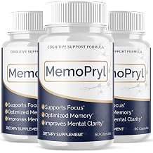 3 Pack Memopryl Capsules, Memopryl Brain Pills with Natural Ingredients, Advanced Formula Memo Pryl Maximum Strength Health & Wellness Multivitamin Supplement Pills for Women and Men 180 Capsules