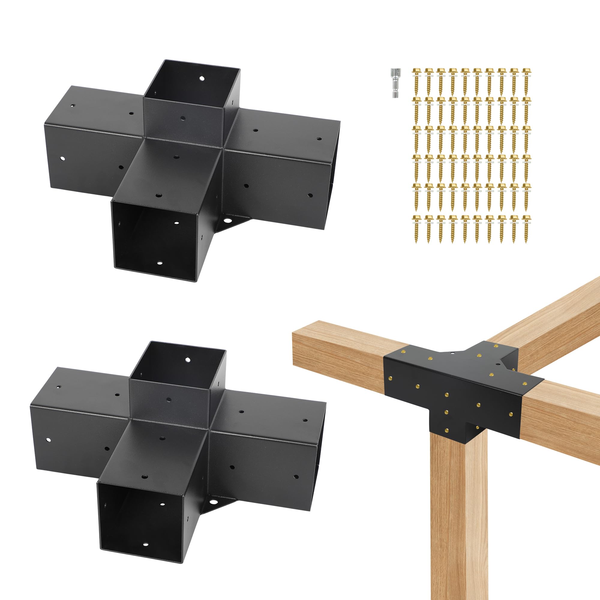 Buy SHANTRA 4''x4'' Pergola Kit, Pergola Brackets, 2Pcs 4Way T