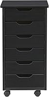 Vista 19 de Corinne - Carrito de almacenamiento con ruedas de seis cajones, color negro Linon