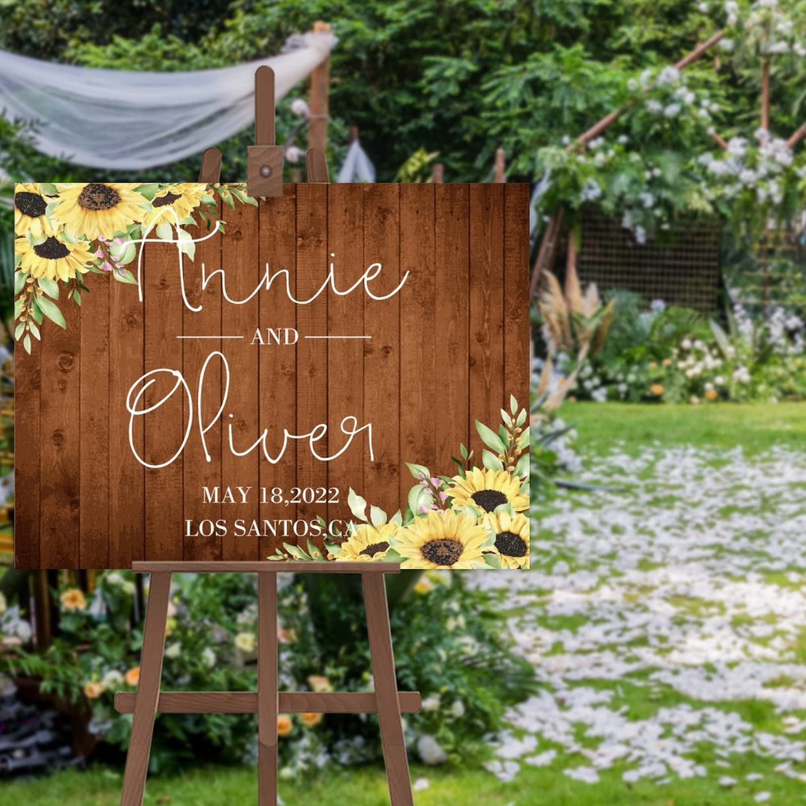 Panneau de bienvenue en bois personnalisé 45x61 cm, cadeau de mariage idéal