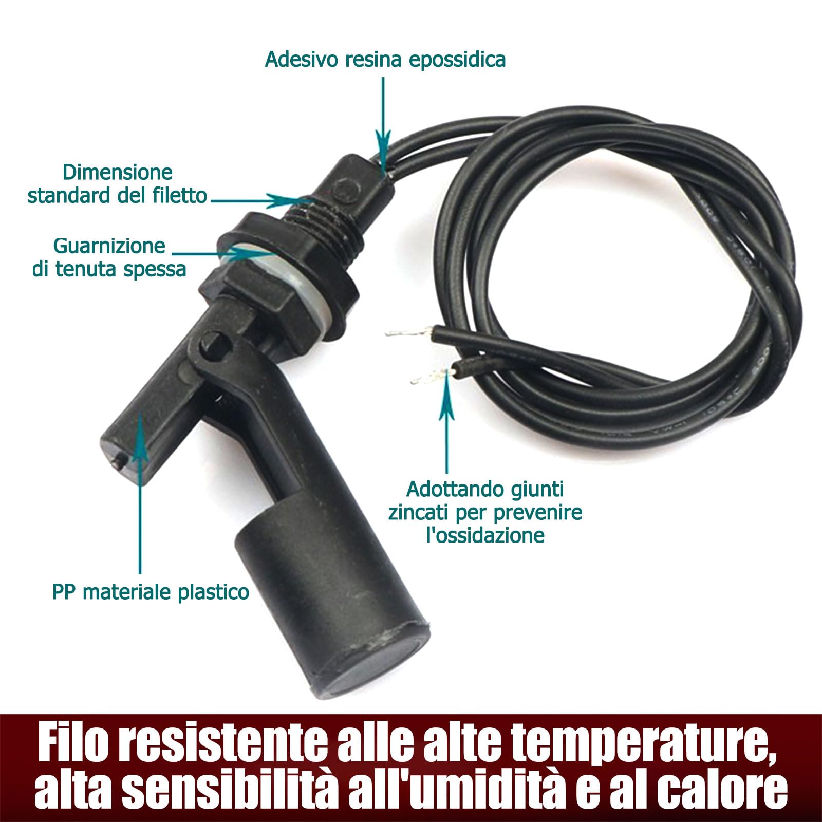 Interruttore A Galleggiante Per Pompe Acqua - 2 Pezzi, Controllo Livello Serbatoi E Acquari - Foto 5