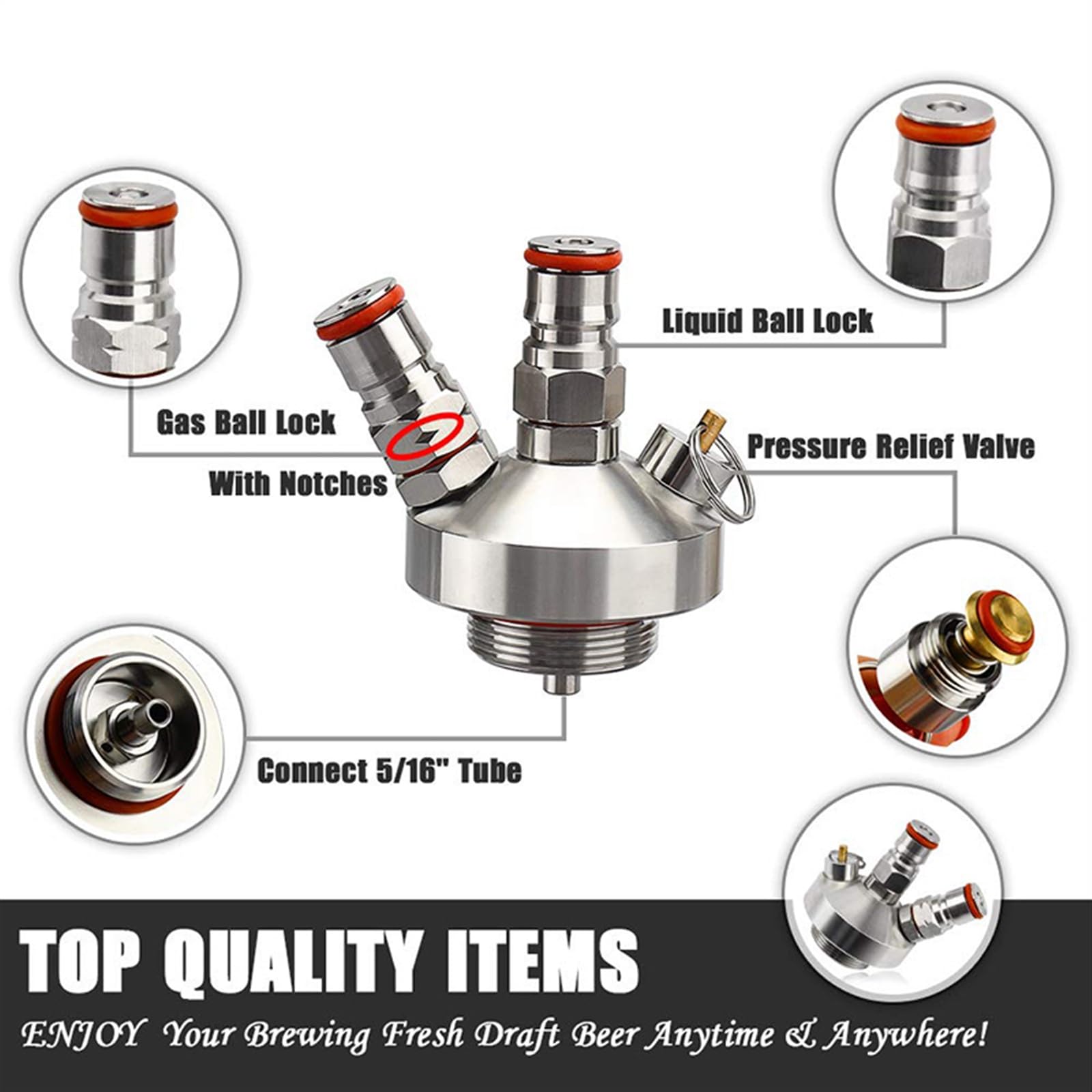 bierbrauset Mini-Keg-Speer-Bier-Brummhahn-Spender, Craft-Bierfass-Schnellanschluss Heimbrau-Sets(Type 2)
