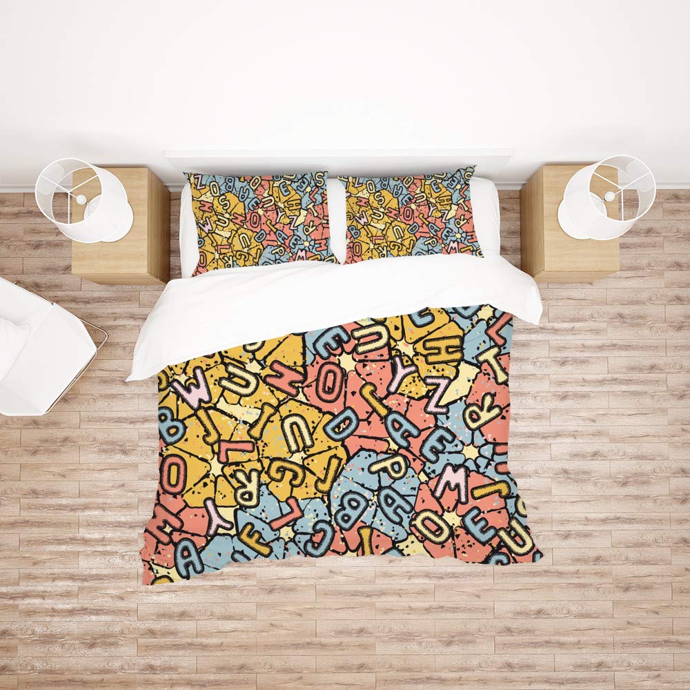 Parure de lit King Size ultra douce toutes saisons, linge de lit en polyester facile d'entretien