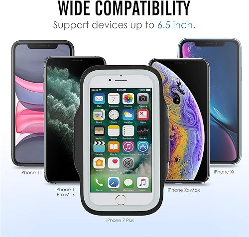 Miniatura 9 de MoKo Brazalete para teléfono, resistente al agua, con soporte para llaves, banda ajustable compatible con iPhone 11, 11 Pro Max, Xs Max, Xr, 8 Plus,