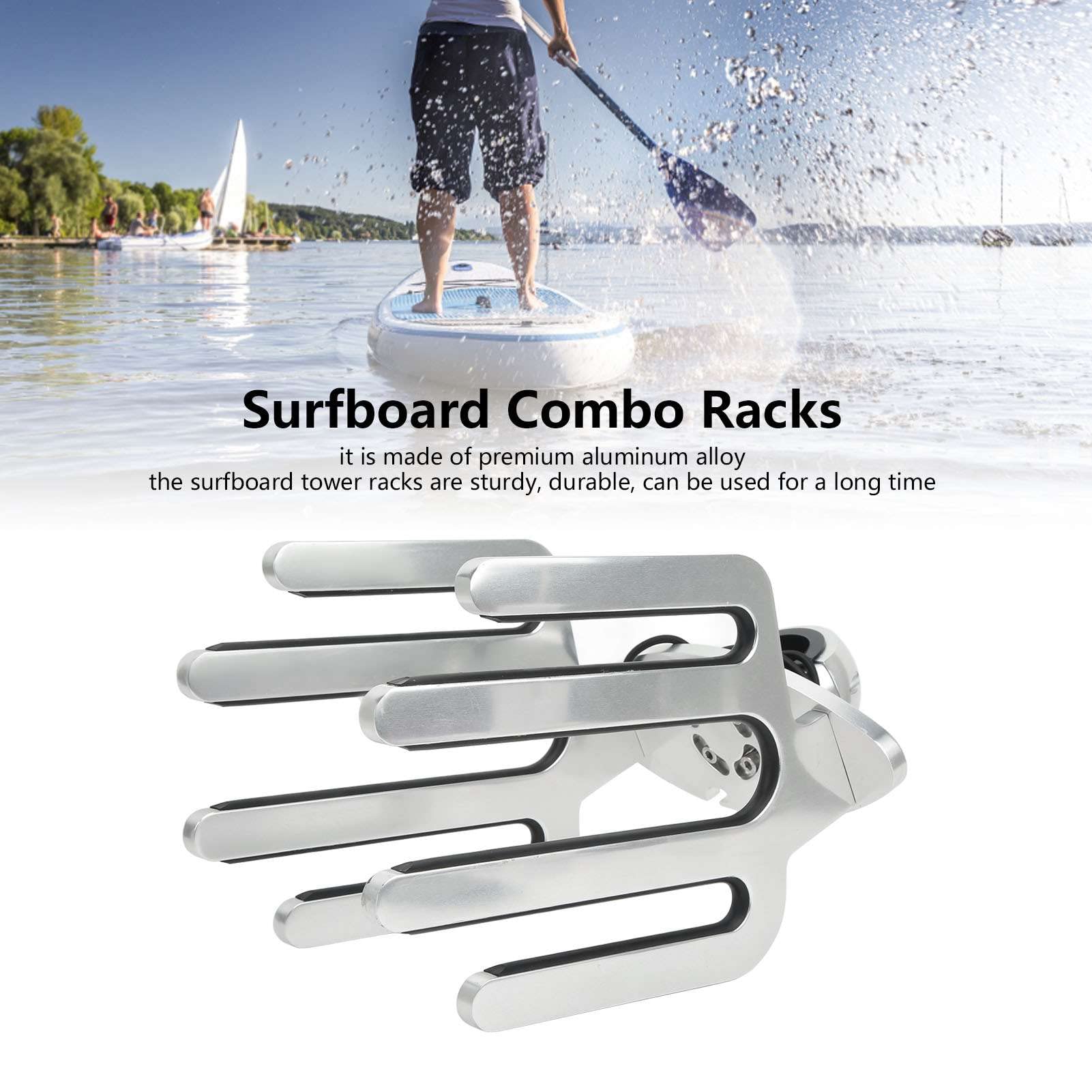 Rastrelliere Wakesurf per Torre, Rack Tower Wakeboard in Lega di Alluminio, Accessori Hardware da Yacht per Tavola da Surf, Ginocchiera
