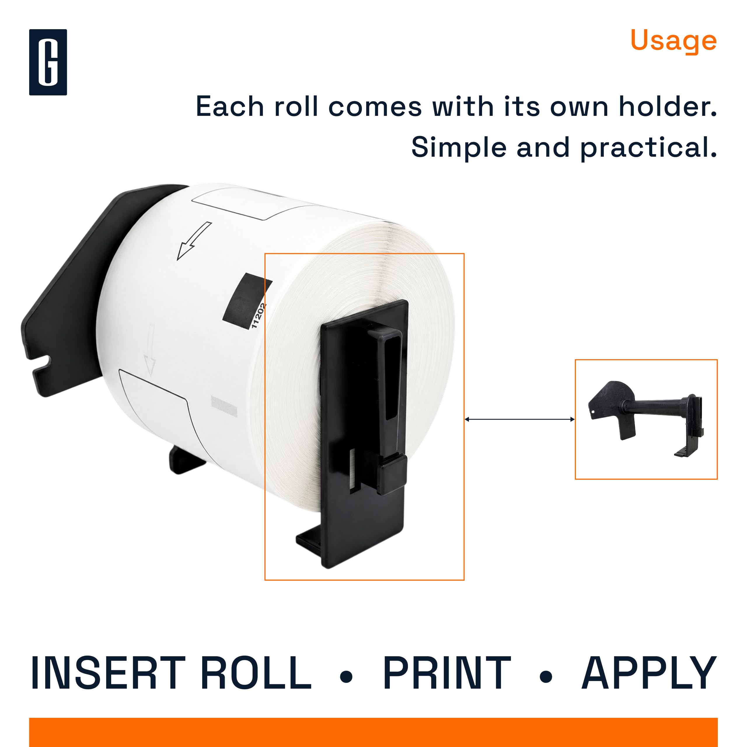GROF DK-11202 Etichette 63 × 100 mm - 10 rotoli con 3000 etichette per indirizzi compatibili con stampanti Brother P-touch QL, carta autoadesiva per spedizioni e ufficio (10)