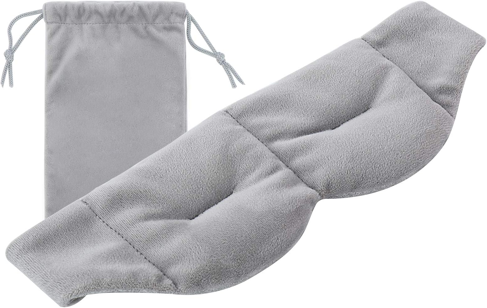 Weighted Sleep Mask, Cooling Eye Mask, Cold Therapy Compression for Headache, Migraine, Sinus Pain, Puffy Eyes, Dry Eyes, Light Blocking, Gray Rayon Cotton Fleece Eye Pillow