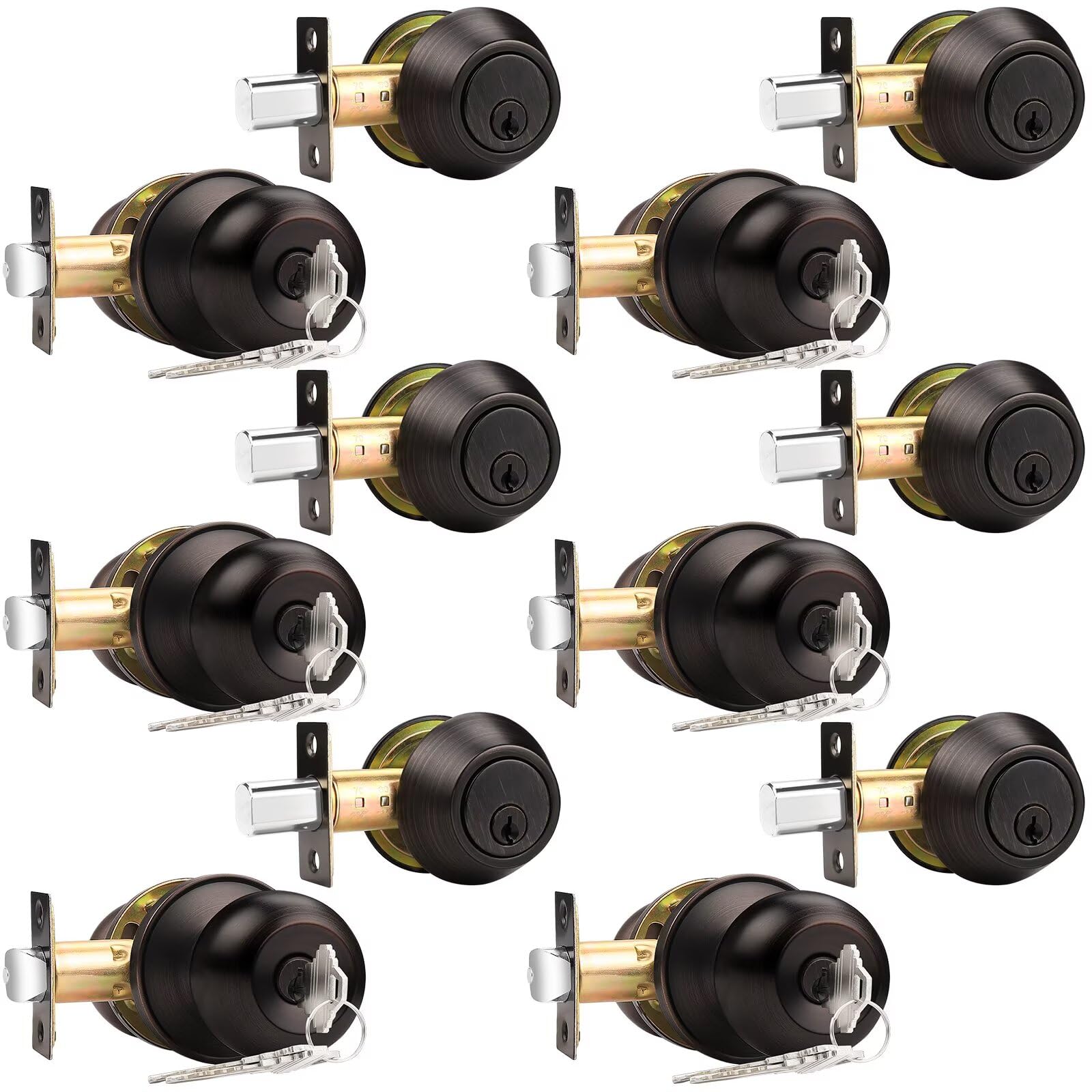 Probrico Matte Black Door Knob Set - Secure & Stylish -17 Probrico Matte Black Door Knob Set - Secure & Stylish -17