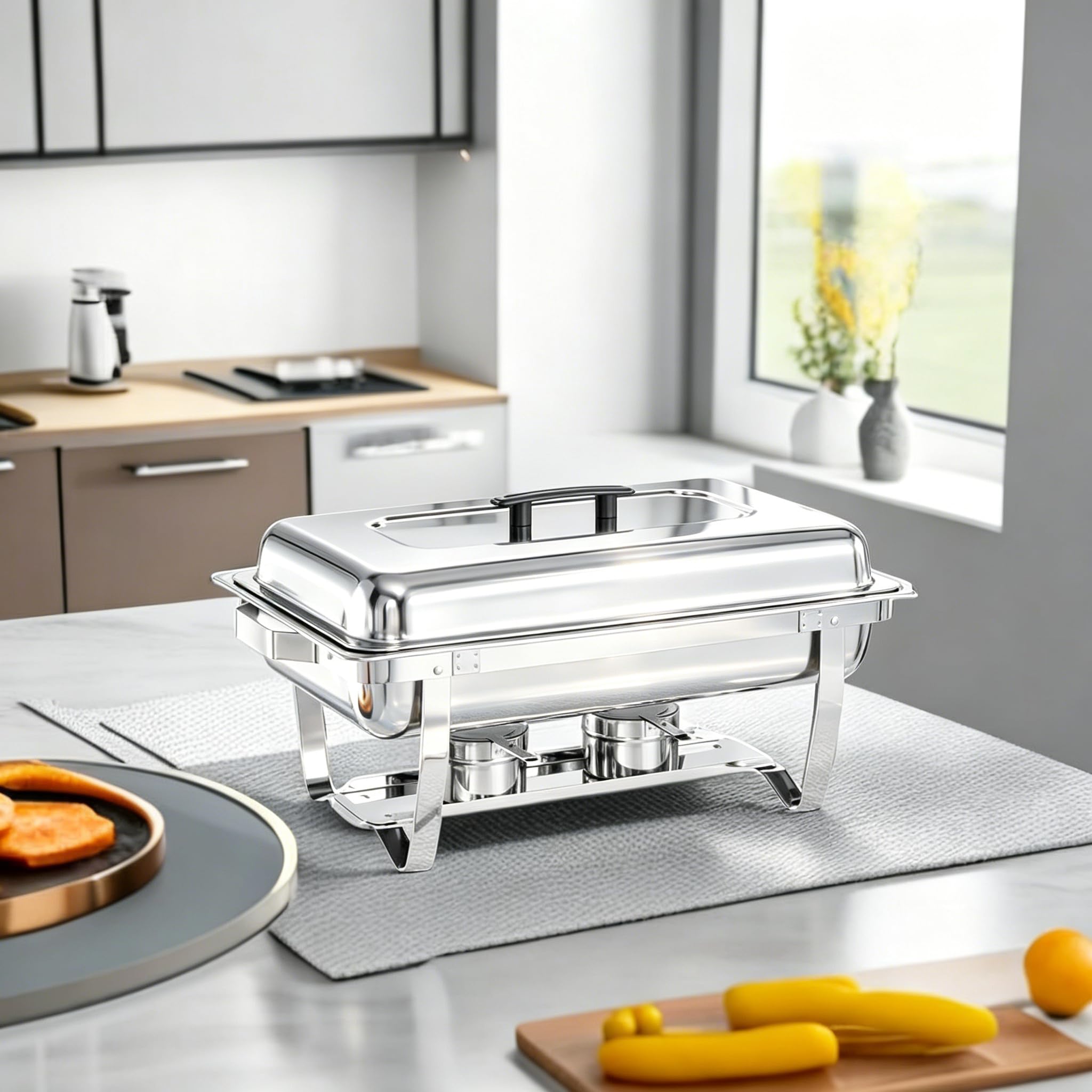 Chafing Dishes for Buffet, 4 Pack 9 Quart Stainless Steel Chafer Set — Amazon image 3